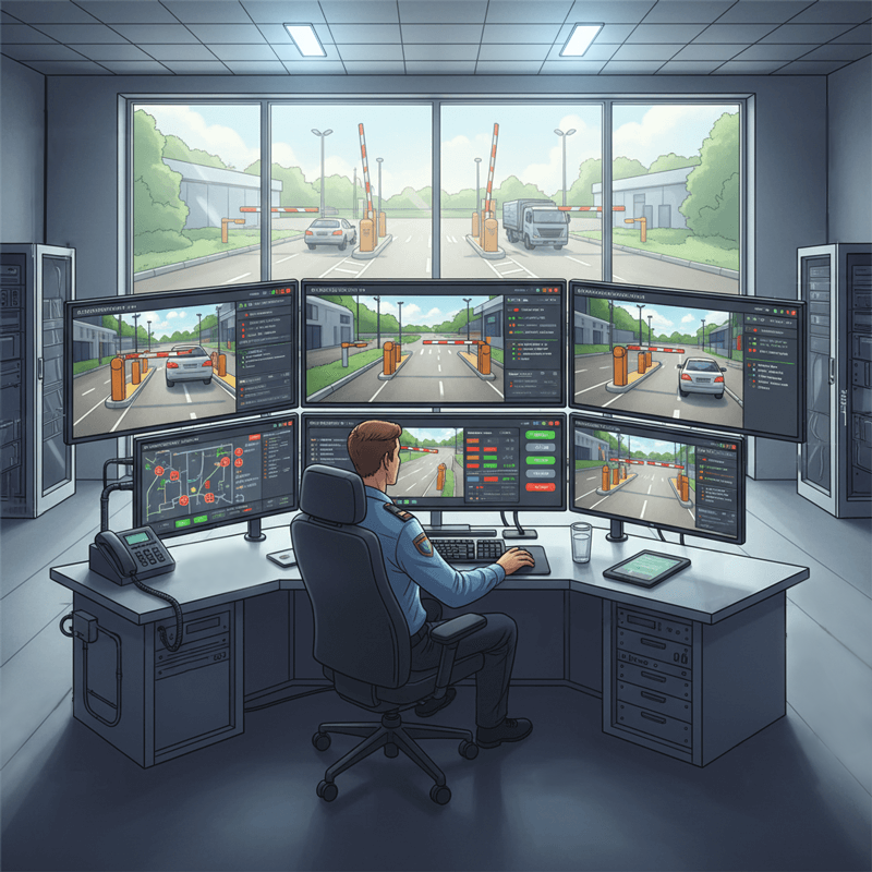 Схема работы диспетчеризации шлагбаумов